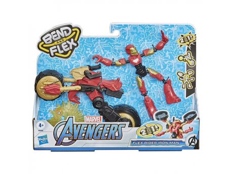 HASBRO AVENGERS BEND AND FLEX FLEX RIDER IRON MAN