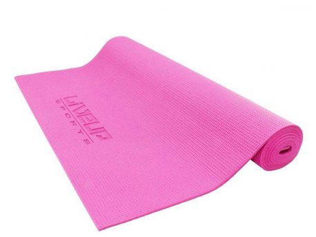 LiveUp Prostirka za vežbanje, jogu, aerobik 4mm, PVC, roze - LS3231