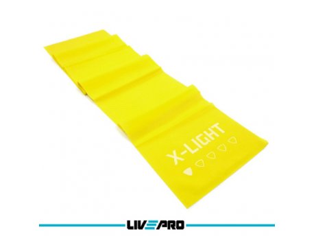 LivePro LP8413 Elastična traka za vežbanje guma, ekspander XL, ekstra mali otpor, 2000x150x0.3mm, žuta