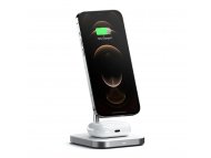 SATECHI Aluminium 2-in-1 Magnetic Wireless Charging stand - White