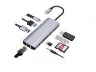 GEMBIRD CM-COMBO9-03 USB Type-C 9-in-1 multi-port adapter USB USB-C+HUB+HDMI+PD+card rea