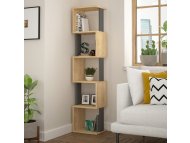 HANAH HOME Polica za knjige Piri Sonoma Oak Anthracite