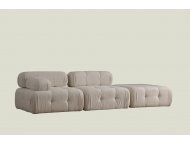 ATELIER DEL SOFA Sofa Doblo 3 Seater ( L1 O1 Pouffe) Cream Bouclette