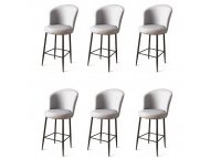 HANAH HOME Set 6 barskih stolica Uras Grey Black