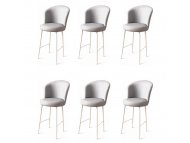 HANAH HOME Set 6 barskih stolica Uras Grey White