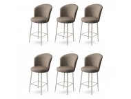 HANAH HOME Set 6 barskih stolica Alte Cappuccino Chrome