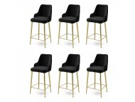 HANAH HOME Set 6 barskih stolica Enox Black Gold