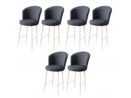 HANAH HOME Set 6 barskih stolica Alte Anthracite White