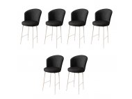 HANAH HOME Set 6 barskih stolica Alte Black White