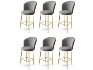HANAH HOME Set 6 barskih stolica Fora Grey Gold