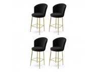 HANAH HOME Set 4 barske stolice Alte Black Gold