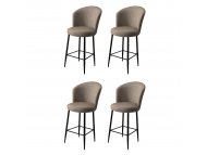 HANAH HOME Set 4 barske stolice Alte Cappuccino Black
