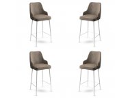 HANAH HOME Set 4 barske stolice Enox Cappuccino White