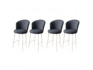 HANAH HOME Set 4 barske stolice Fora Anthracite White
