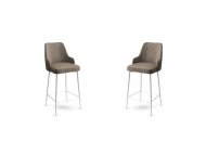 HANAH HOME Set 2 barske stolice Enox Cappuccino White