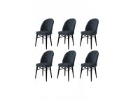 HANAH HOME Set 6 stolica Ritim Anthracite Black