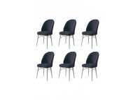 HANAH HOME Set 6 stolica Ritim Anthracite White