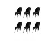 HANAH HOME Set 6 stolica Ritim Black