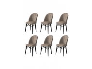 HANAH HOME Set 6 stolica Ritim Cappuccino Black