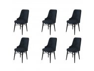 HANAH HOME Set 6 stolica Pare Anthracite Black