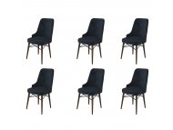 HANAH HOME Set 6 stolica Pare Anthracite Brown