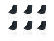 HANAH HOME Set 6 stolica Pare Anthracite White