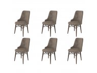 HANAH HOME Set 6 stolica Pare Cappuccino Brown