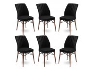 HANAH HOME Set 6 stolica Flex Black Brown
