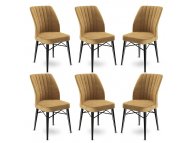 HANAH HOME Set 6 stolica Flex Cappuccino Black