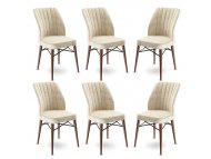 HANAH HOME Set 6 stolica Flex Cream Brown