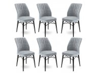 HANAH HOME Set 6 stolica Flex Grey Black