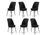 HANAH HOME Set 6 stolica Dexa Black Brown