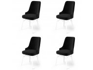 HANAH HOME Set 4 stolice Pare Black White