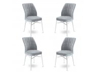 HANAH HOME Set 4 stolice Flex Grey White