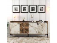 HANAH HOME Komoda Venedik Walnut White Marble