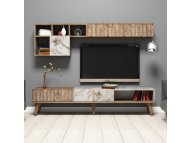 HANAH HOME TV polica Milan Walnut White Marble