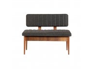 HANAH HOME Trpezarijska klupa Vina Bank Anthracite Walnut