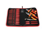 FELO Set dielektričnih alata E-SMART, bočnih rezača i klešta sa šrafcigerom napona VDE 06391904 19 kom u torbi