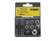 FELO Set nasadnih glava sa adapterom HEX Nut 05798106 9 kom (05798106)