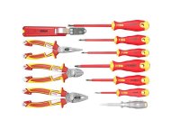 FELO Set dielektričnih alata Ergonic VDE sa sa kleštima i testerom 41391104 11 kom
