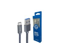 Xwave Kabl USB Tip C muški na Tip A muški 1.2M 3A, PVC tamno sivi pleteni