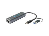 D LINK USB-C/USB 3.0 na Ethernet adapter sa 3 USB porta (DUB-2332)