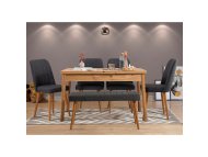 HANAH HOME Trpezarijski sto i stolice Santiago Atlantic Anthracite