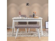 HANAH HOME Trpezarijski set Santiago White Soho Grey