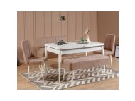 HANAH HOME Trpezarijski set Vina 0900 4 WhiteStone