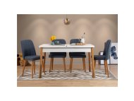 HANAH HOME Trpezarijski sto i stolice Santiago Atlantic Navy Blue