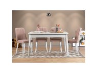 HANAH HOME Trpezarijski sto i stolice Costa White Stone