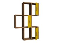 HANAH HOME Zidna polica Flora Walnut Yellow