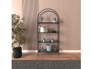 HANAH HOME Polica za knjige Mona Black Smoked Glass 80