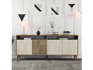 HANAH HOME Komoda Milan Walnut Travertine